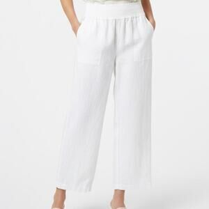 Pantalon Tailleur Magaschoni Fuschia Pink - Coton/lin Italien, Taille 4, Longueur 30 Pouces - Occasion Très Bon état